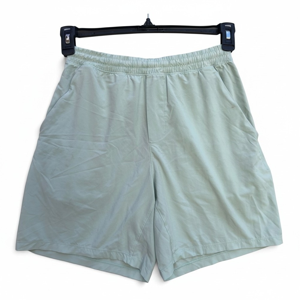 Lululemon Pace Breaker Shorts Mens Med 7" Linerless Light Pastel Green Running